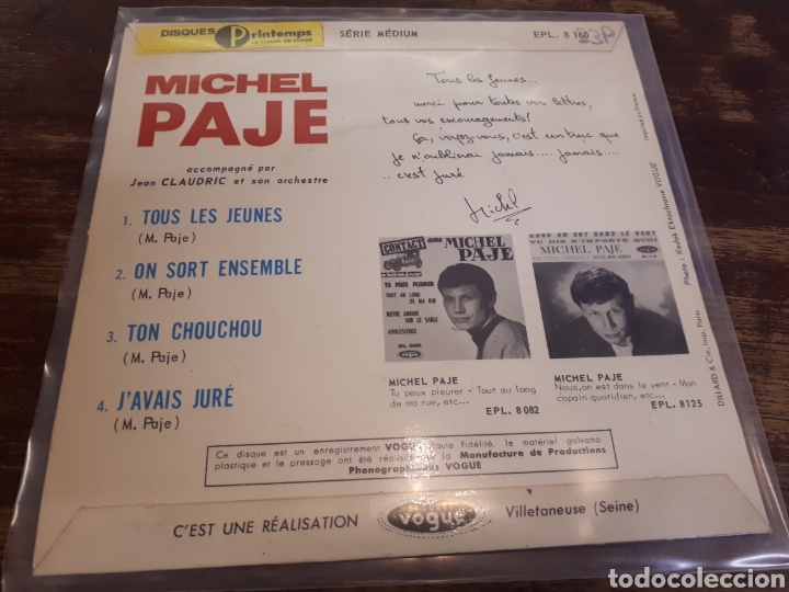 Discos de vinilo: MICHEL PAJE - Foto 2