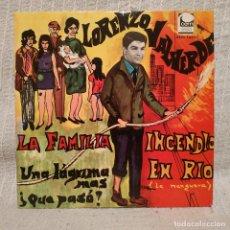 Discos de vinilo: LORENZO VALVERDE - INCENDIO EN RIO +3 - RARO EP DE 4 TEMAS SELLO CEM - 1005 DEL AÑO 1967 COMO NUEVO