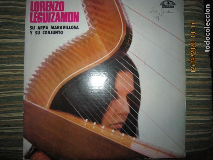 LORENZO LEGUIZAMON - SU ARPA MARAVILLOSA Y SU CONJUNTO LP ORIGINAL ARGENTINO - AMANBAY 60´S MONO - (Música - Discos - LP Vinilo - Grupos y Solistas de latinoamérica)