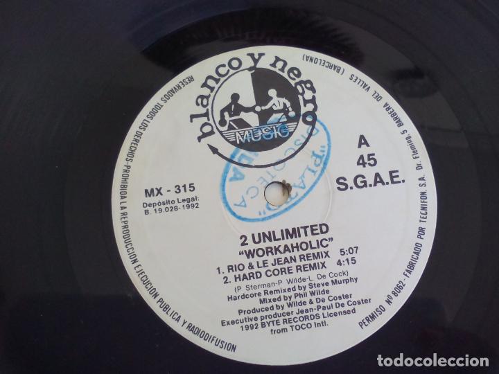 Discos de vinilo: 2 UNLIMITED - WORKAHOLIC - 12 MAXISINGLE BYTE 1992 - Foto 2