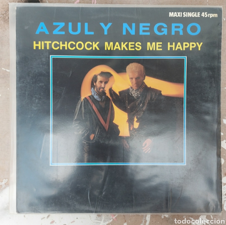 Discos de vinilo: Maxi single Azul y negro - Hitchock makes me happy - Foto 1
