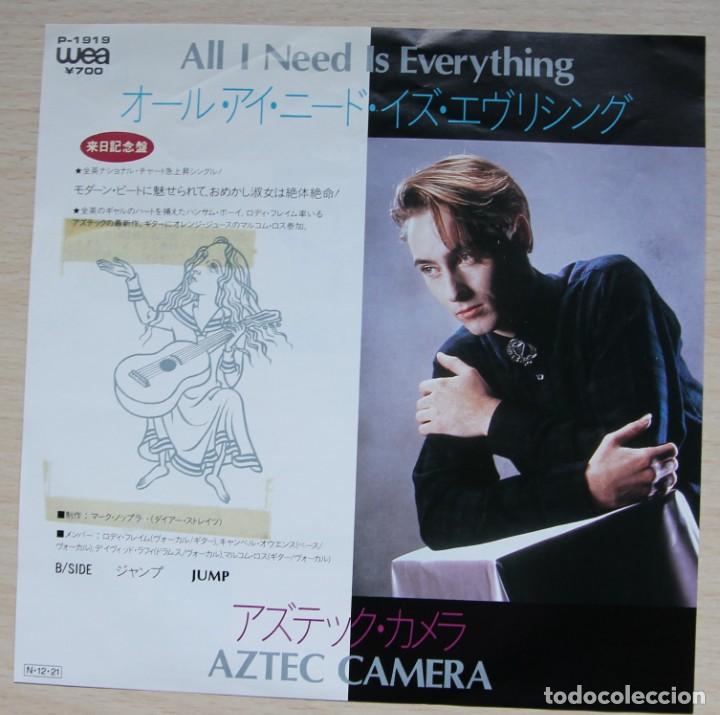 Discos de vinilo: aztec camera - all i need is everything - single fabricado en japon - Foto 1