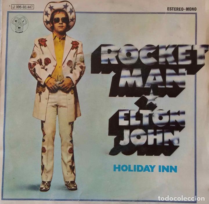Discos de vinilo: ELTON JOHN, ROCKET MAN. SINGLE ESPA&Ntilde;A - Foto 1