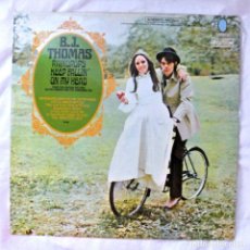 Discos de vinilo: B. J. THOMAS RAINDROPS KEEP FALLIN' ON MY HEAD DISCO VINILO LP TURQUESA 1977. Lote 218042456