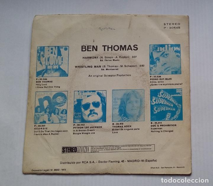 Discos de vinilo: Ben Thomas. - Harmony. SINGLE. TDKDS13 - Foto 2