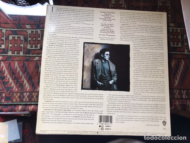 Discos de vinilo: Graceland. Paul Simon - Foto 2