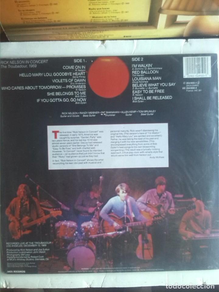 Discos de vinilo: RICK NELSON - IN CONCERT - Foto 2