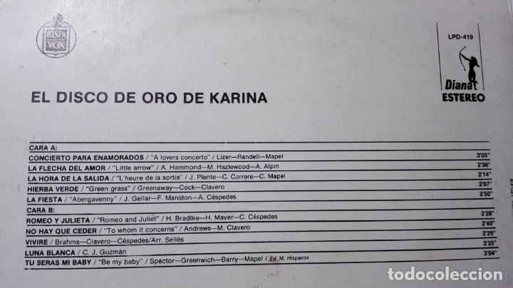 Discos de vinilo: KARINA EL DISCO DE ORO LP IMPORTADO DE COLECCION - Foto 3