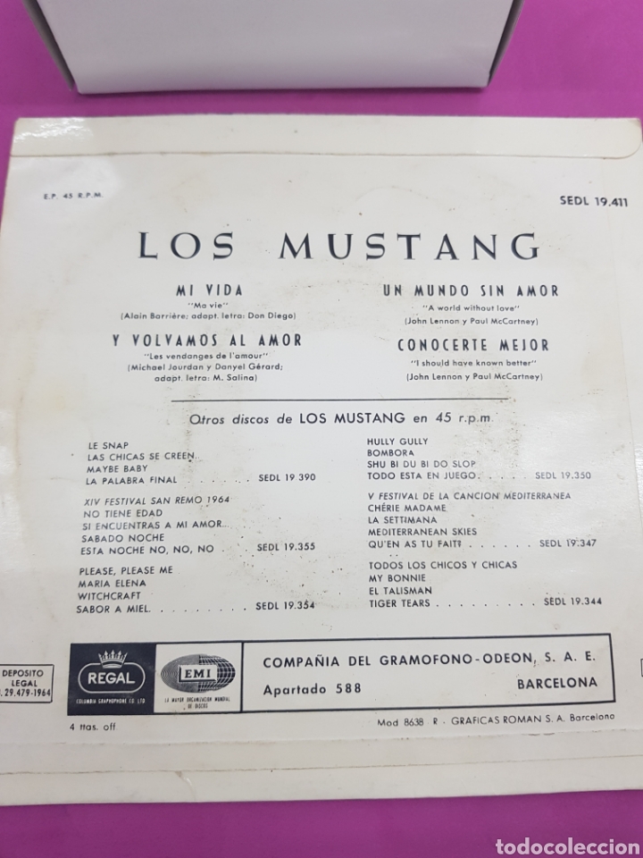 Discos de vinilo: Los Mustang ,Regal ,a&ntilde;o 1964 - Foto 3