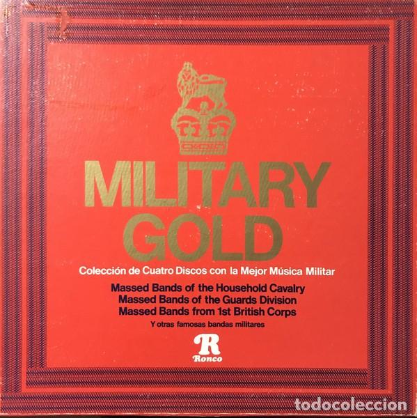 Discos de vinilo: ANTIGUO VINILO / OLD VINYL: MILITARY GOLD. M&Uacute;SICA MILITAR. CAJA CON 4 LP , 1983.