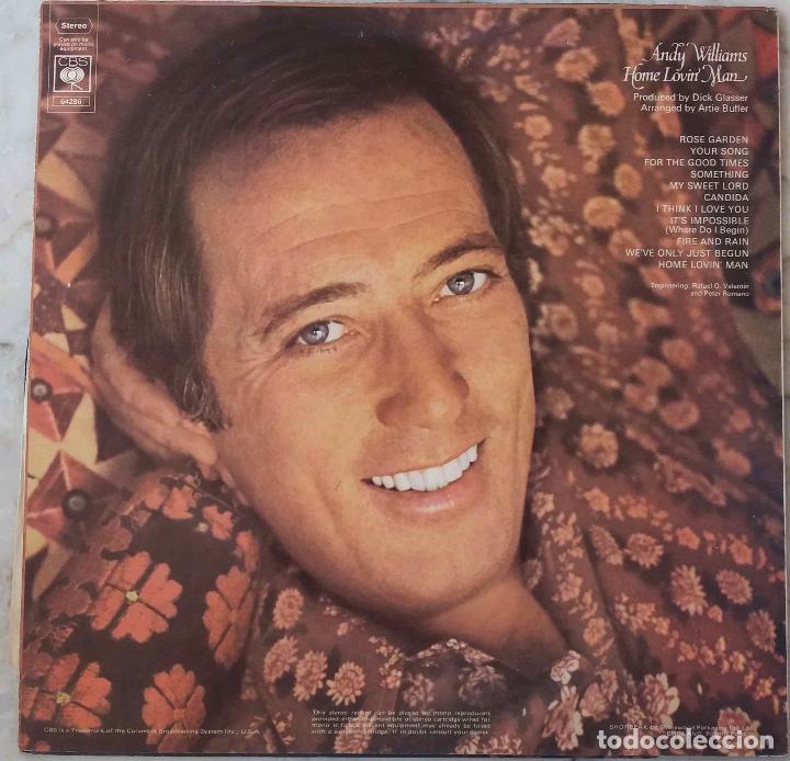 Discos de vinilo: ANDY WILLIAMS. HOME LOVIN MAN. LP ORIGINAL UK - Foto 2