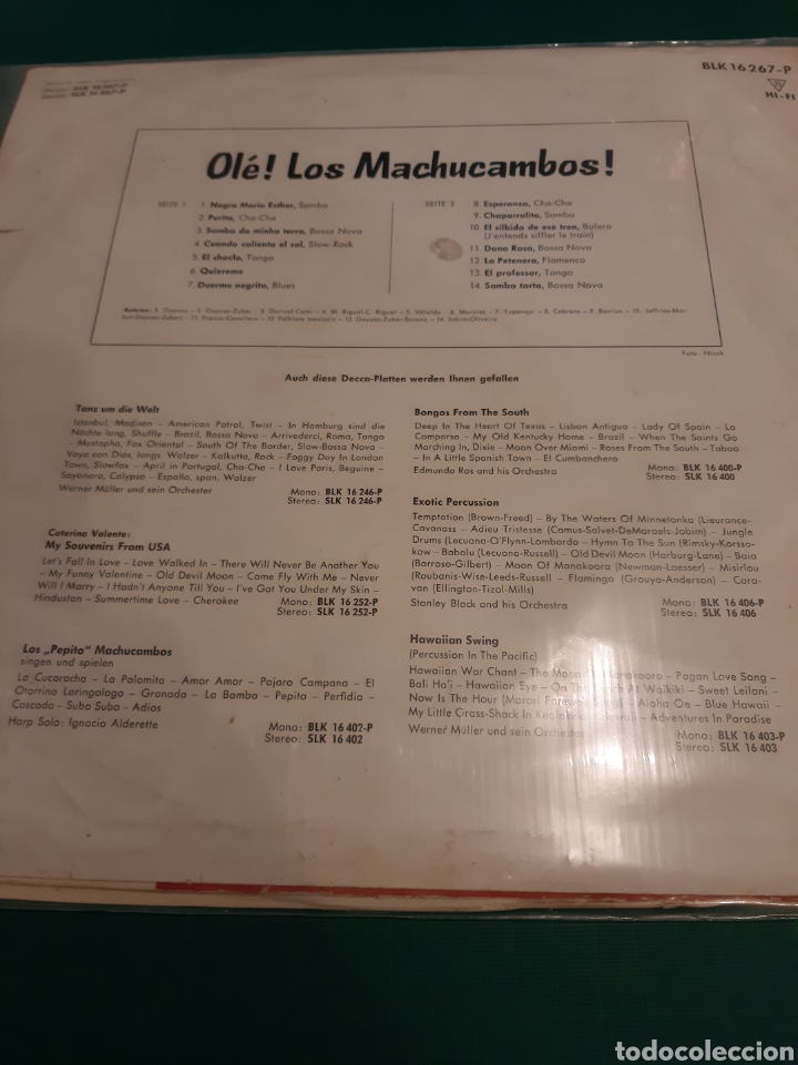 Discos de vinilo: DECCA OLE LOS MACHUCAMBOS VINILO LP - Foto 2
