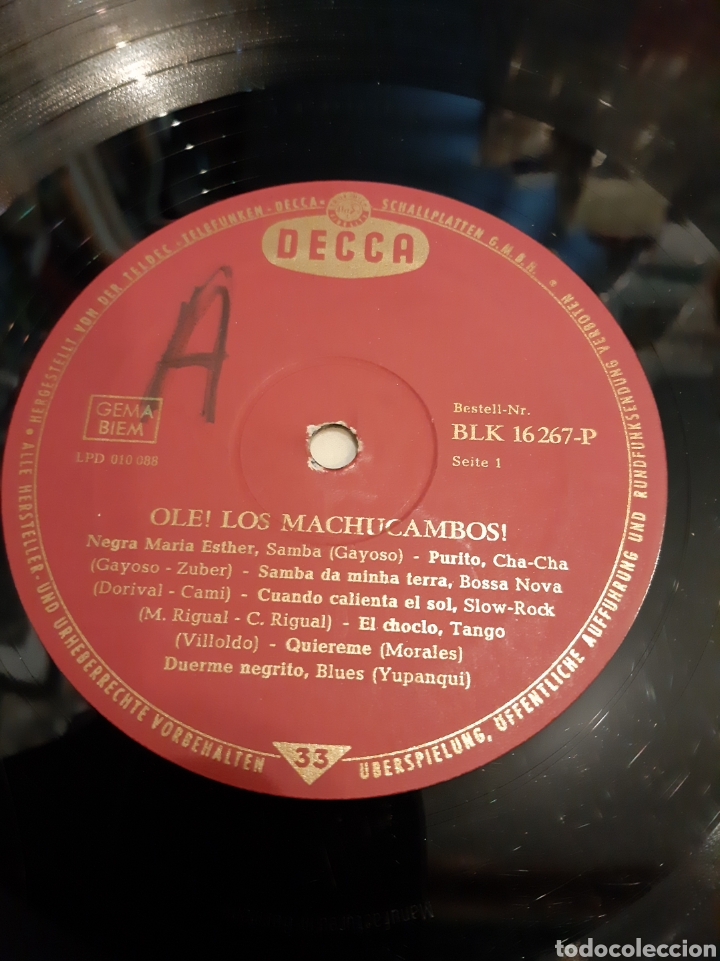 Discos de vinilo: DECCA OLE LOS MACHUCAMBOS VINILO LP - Foto 3
