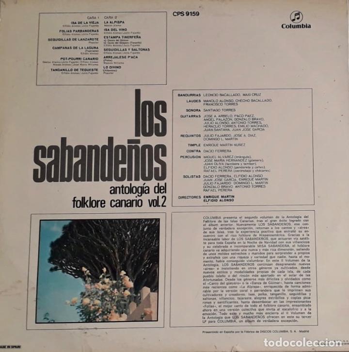 Discos de vinilo: LP Los Sabande&ntilde;os - Foto 2