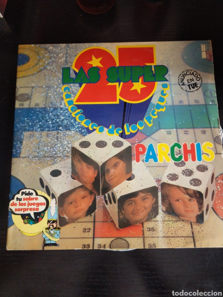 Discos de vinilo: Parch&iacute;s las 25 s&uacute;per canciones de los peques. 2 discos - Foto 1