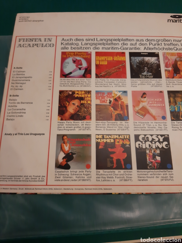 Discos de vinilo: FIESTA EN ACAPULCO HECHO ALEMANIA MARITIM - Foto 2