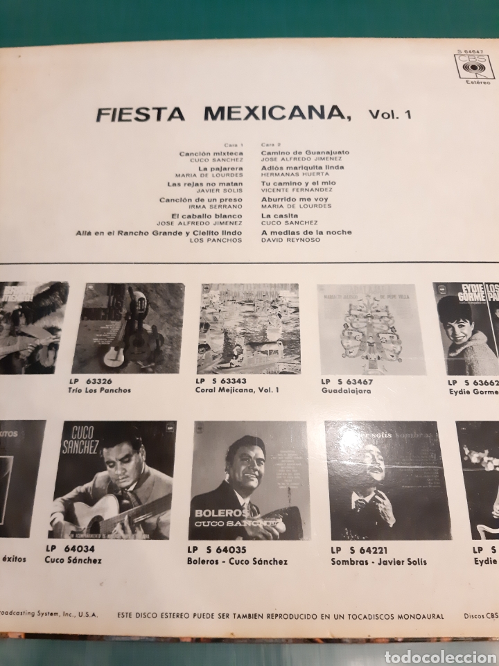 Discos de vinilo: FIESTA MEXICANA 1 CBS DISCOS COLISEVM - Foto 2