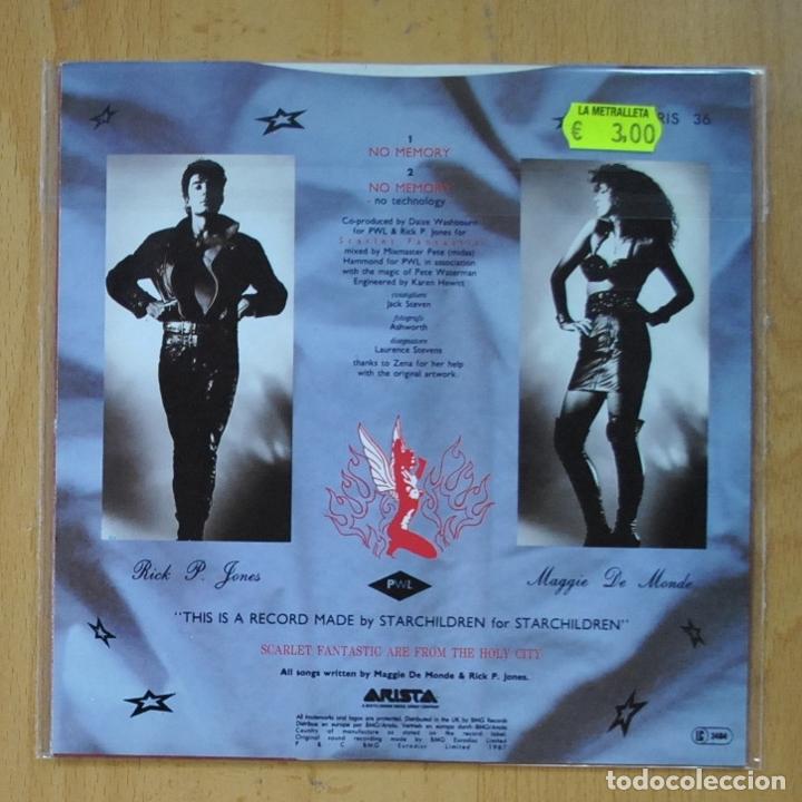 Discos de vinilo: SCARLET FANTASTIC - NO MEMORY / NO MEMORY NO TECHNOLOGY - SINGLE - Foto 2