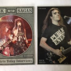 Discos de vinilo: ANTHRAX-ROCK SAGAS-2 SINGLES PICTURE DISC-1988-RARO-TROQUELADO INTACTO. Lote 218772416