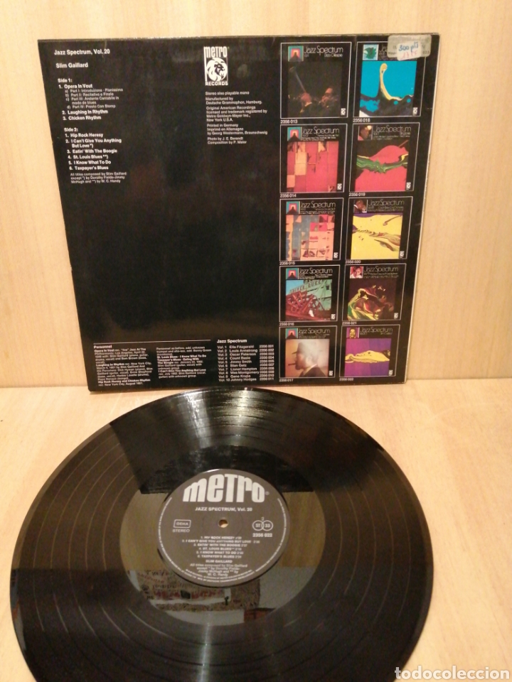 Discos de vinilo: Slim Gillard. Jazz Spectrum Vol.20. - Foto 2