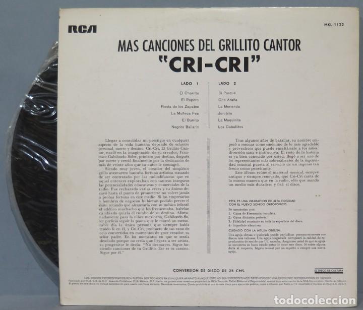 Discos de vinilo: LP. CRI-CRI. GABILONDO SOLER - Foto 2