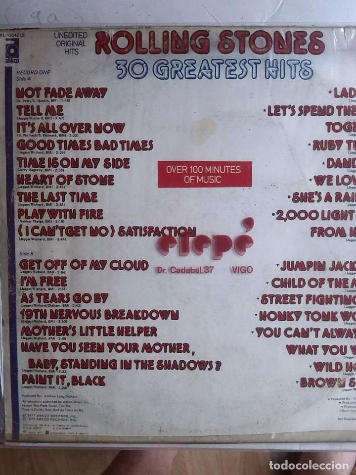 Discos de vinilo: ROLLING STONES - 30 GREATEST HITS 2 LPS 1977 - Foto 2