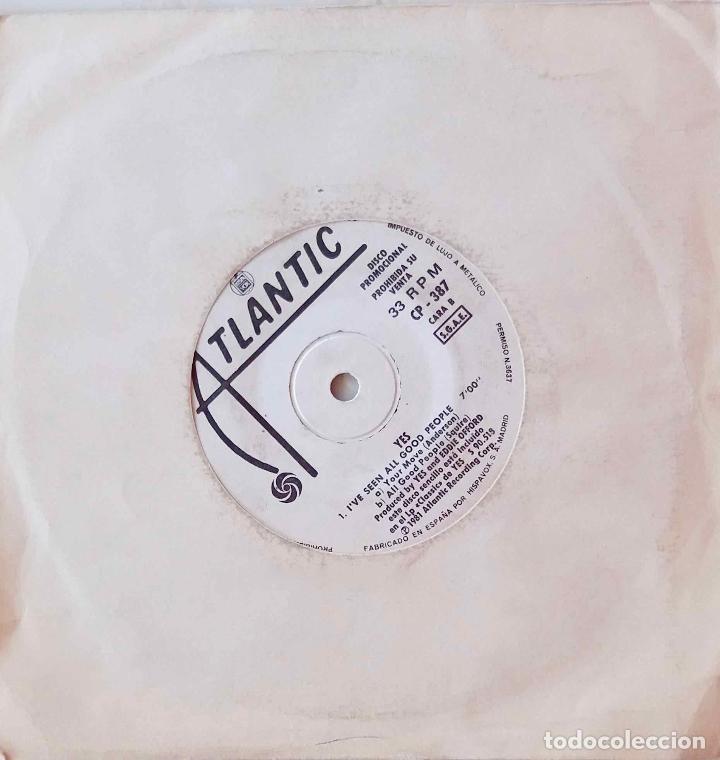 Discos de vinilo: YES, ROUNDABOUT. SINGLE PROMOCIONAL ESPA&Ntilde;A - Foto 1