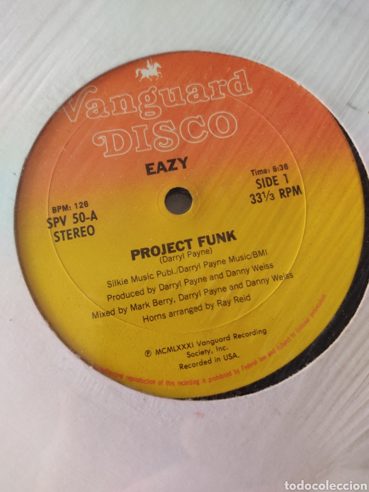 Discos de vinilo: Disco vinilo maxisingle EAZY,PROJECT FUNK - Foto 2