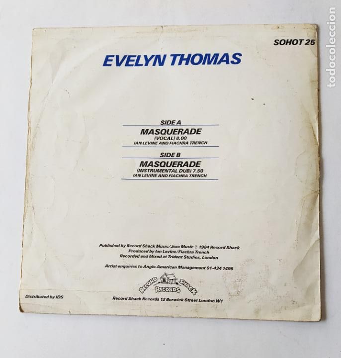 Discos de vinilo: Evelyn Thomas - Masquerade - Maxi-Single. TDKDA75 - Foto 2