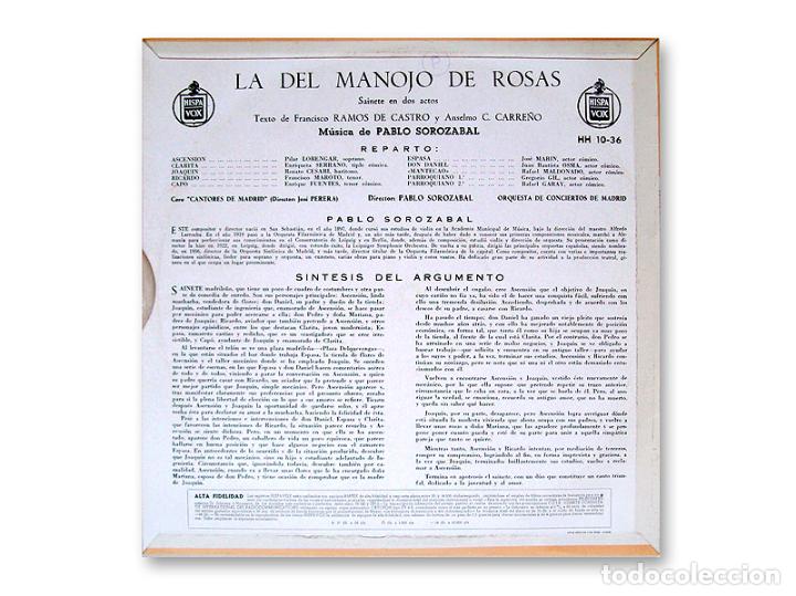 Discos de vinilo: PABLO SOROZABAL LA DEL MANOJO DE ROSAS - HISPAVOX - Foto 2