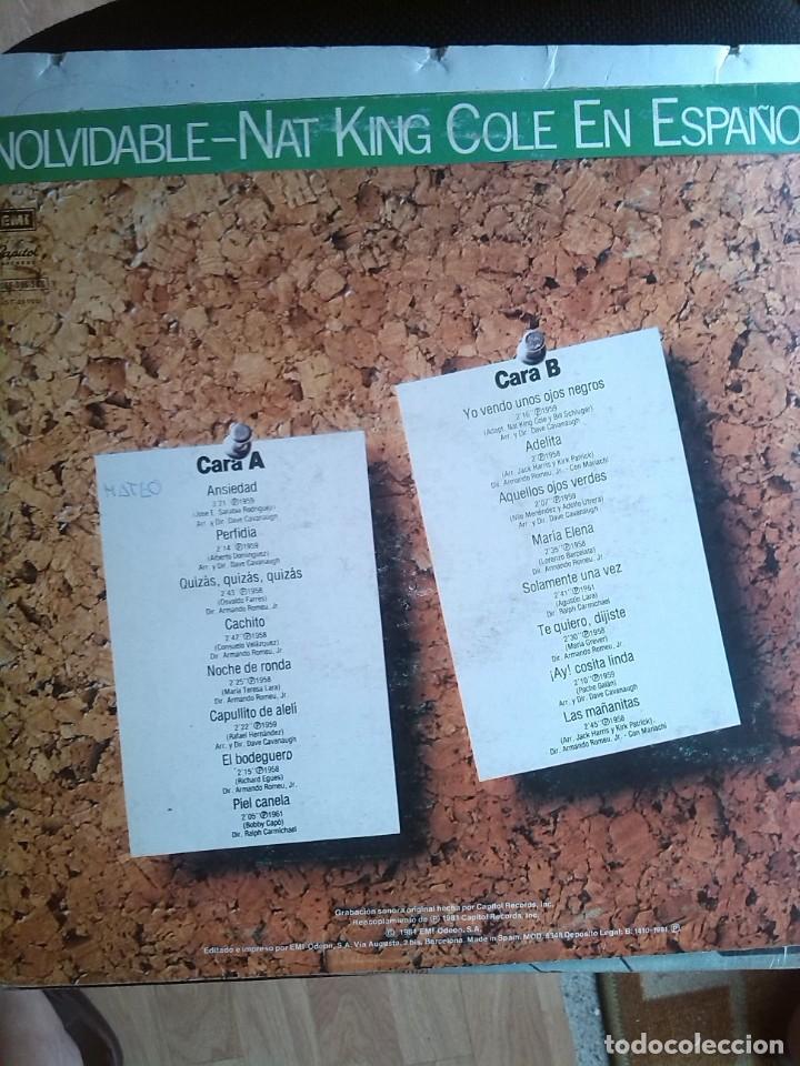 Discos de vinilo: NAT KING COLE - INOLVIDABLE EN ESPA&Ntilde;OL 1981 - Foto 2