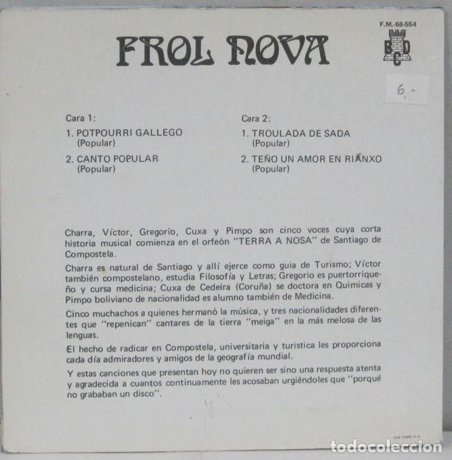 Discos de vinilo: FROL NOVA - POTPOURRI GALLEGO - SINGLE - Foto 2