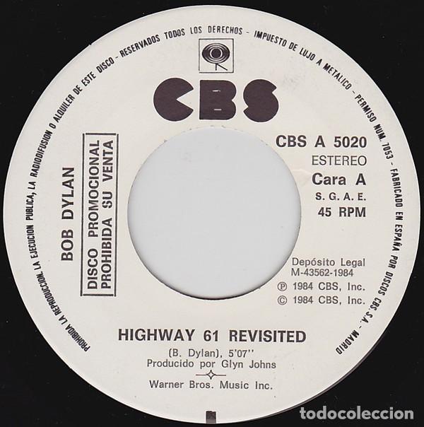 Discos de vinilo: Bob Dylan - Highway 61 Revisited - Single 7 Promo / Single Sided - Foto 2