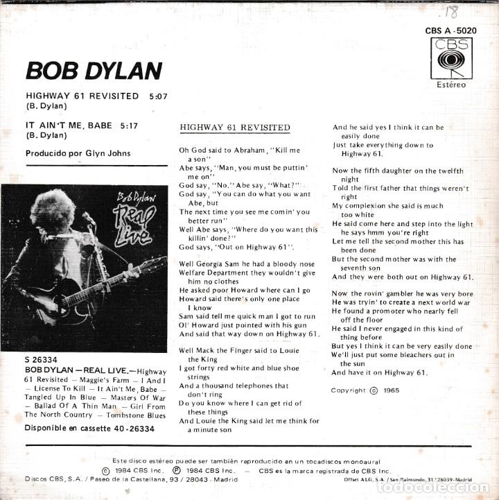 Discos de vinilo: Bob Dylan - Highway 61 Revisited - Single 7 Promo / Single Sided - Foto 3