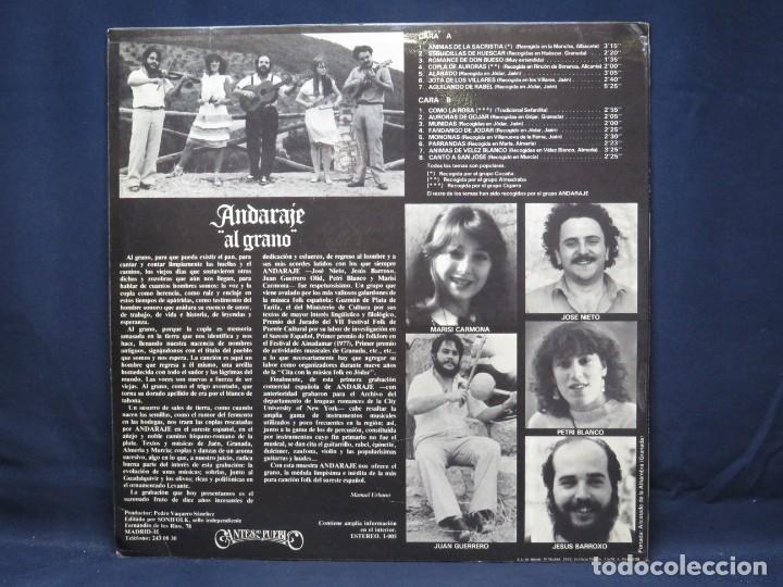 Discos de vinilo: ANDARAJE - AL GRANO - LP - Foto 2