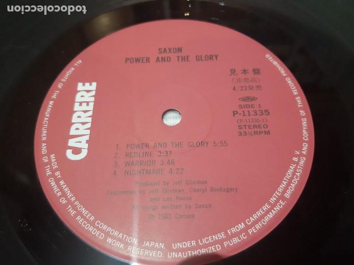 Discos de vinilo: SAXON -POWER & THE GLORY- (1983) - Foto 3