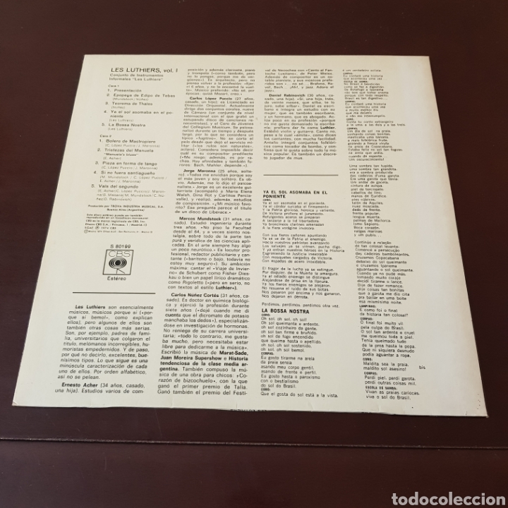 Discos de vinilo: LES LUTHIERS - CBS 1974 - Foto 3