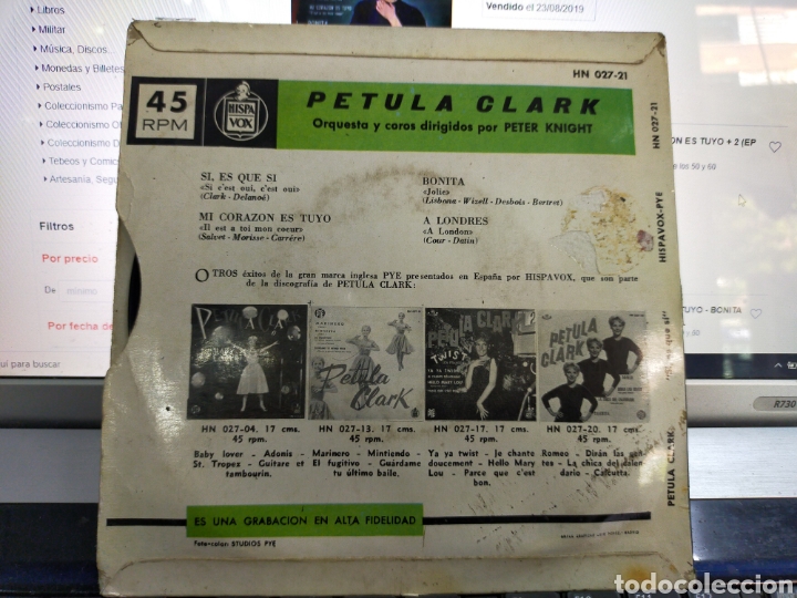 Discos de vinilo: Petula Clark EP si, es que si + 3 Espa&ntilde;a 1962 - Foto 2
