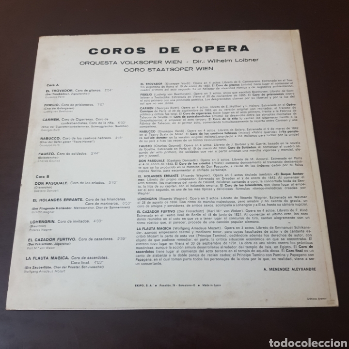 Discos de vinilo: COROS DE OPERA - CORO DE LA OPERA DE VIENA - Foto 2