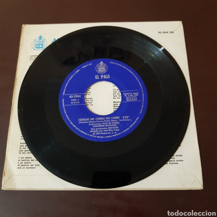 Discos de vinilo: EL PALI - COSILLAS DEL CORRAL DEL CONDE - Foto 3