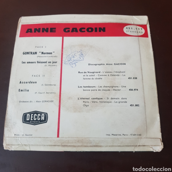 Discos de vinilo: ANNE GACOIN - GONTRAN - DECCA - Foto 2