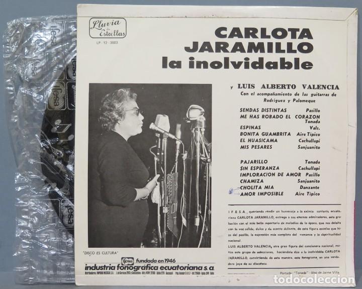 Discos de vinilo: LP. CARLOTA JARAMILLO. INOLVIDABLES - Foto 2