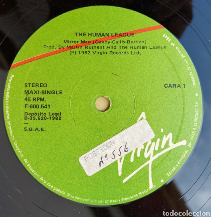 Discos de vinilo: Maxi Single - The human league- Mirror man-1982 - Foto 3