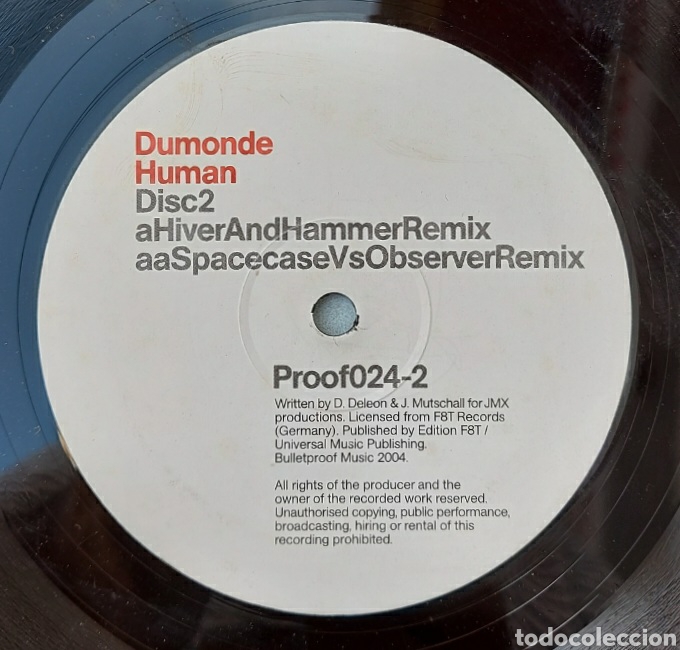 Discos de vinilo: Maxi single Dumonde human - bulletproof - Foto 3