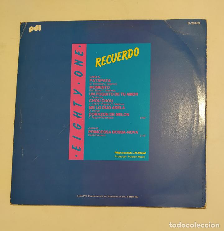 Discos de vinilo: RECUERDO. - EIGHTY ONE . MAXI-SINGLE. TDKDA76 - Foto 2