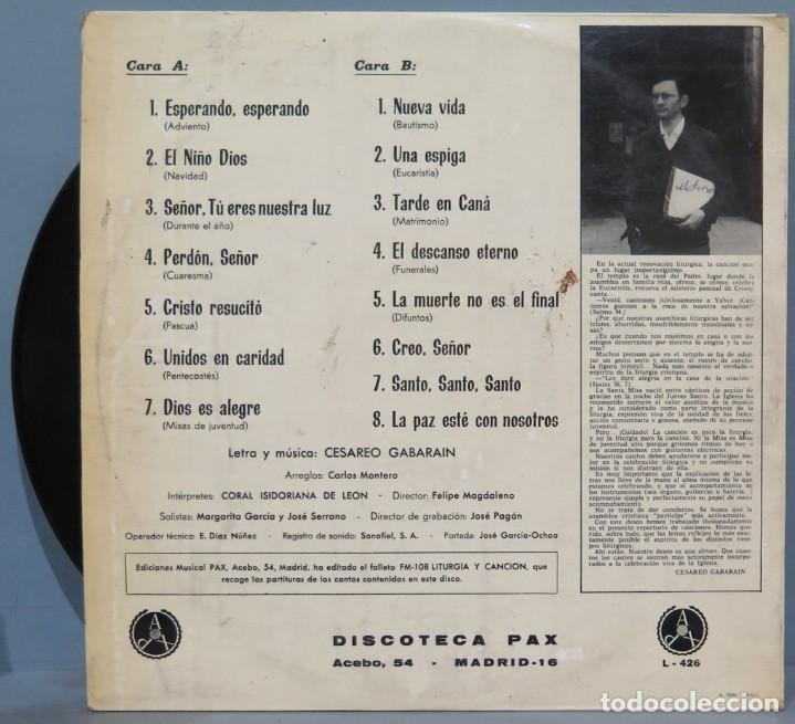 Discos de vinilo: LP. LITURGIA Y CANCION. GABARAIN - Foto 2