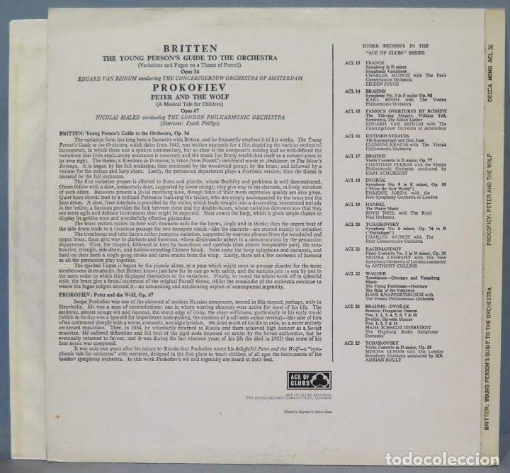 Discos de vinilo: LP. BRITTEN. PROKOFIEV - Foto 2