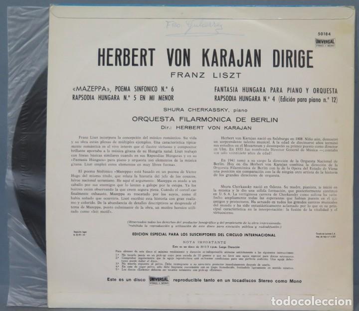 Discos de vinilo: LP. KARAJAN DIRIGE...LISZT - Foto 2