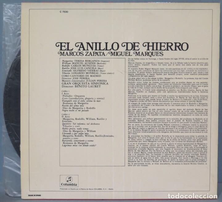 Discos de vinilo: LP. EL ANILLO DE HIERRO. M. ZAPATA - Foto 2