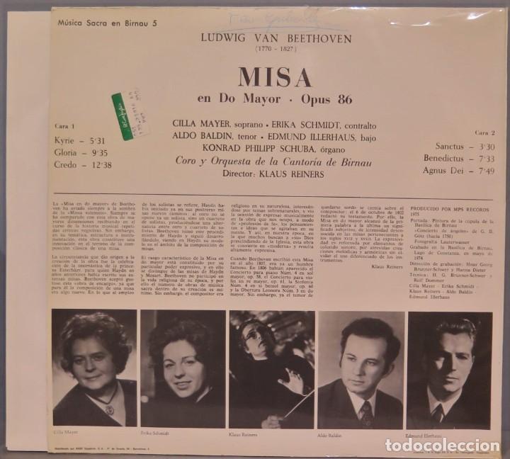 Discos de vinilo: LP. BEETHOVEN. MESSE C DUR OP 86 - Foto 2